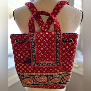 Vintage Retired Americana print original backpack Rare Paisley cottage Shabby